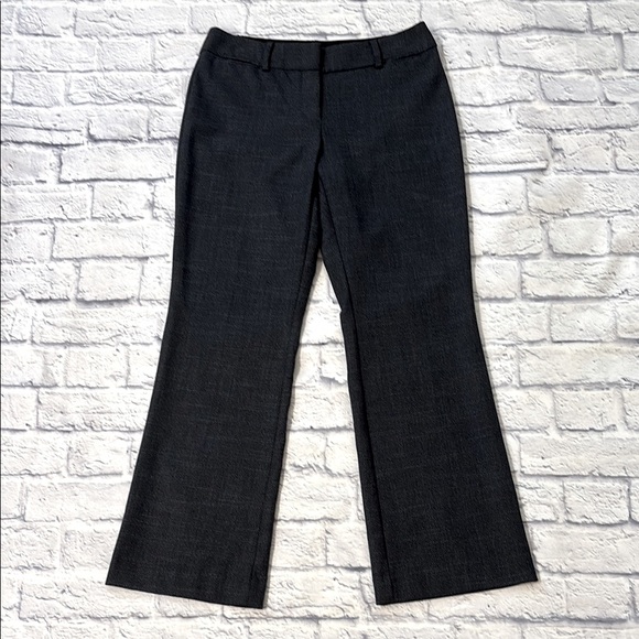 LOFT Julie Trousers Plain Front Dark Textured Gray Dress Pants Slacks Size 4P - Picture 1 of 12